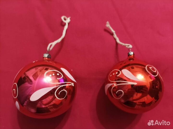 Елочные игрушки шары СССР, 2 шт. большой и средний