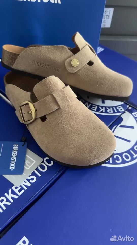 Сабо, мюли birkenstock натуральная замша