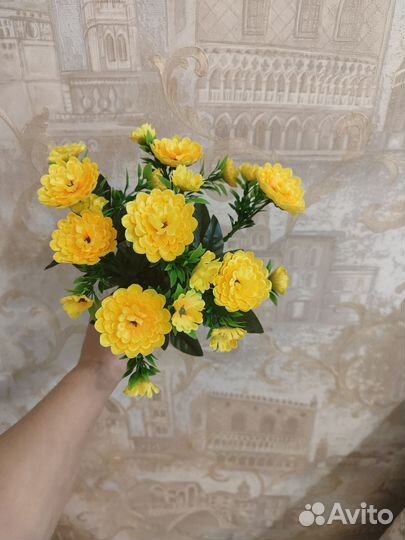 Искусственные цветы хризантемы штучно