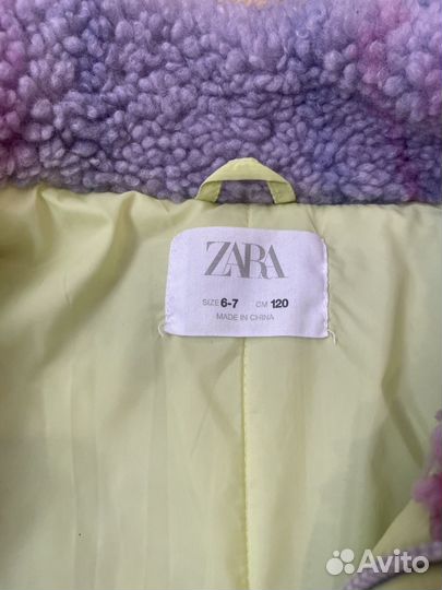 Куртка-бомбер меховой zara на девочку