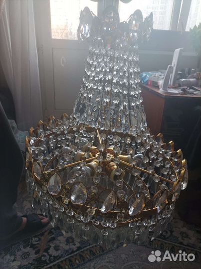 Люстра хрустальная винтажная