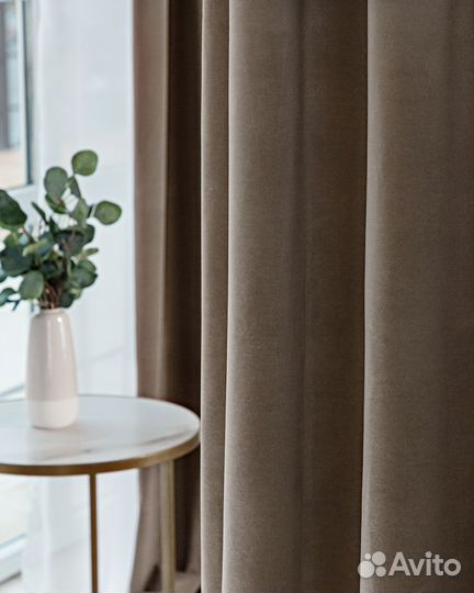 Портьеры бархат Богема Кофе шторы