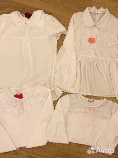 Блузки для школы белые 128-140