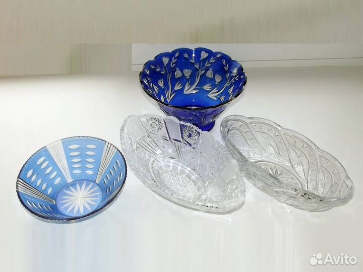 Салатницы и вазы из хрусталя и стекла