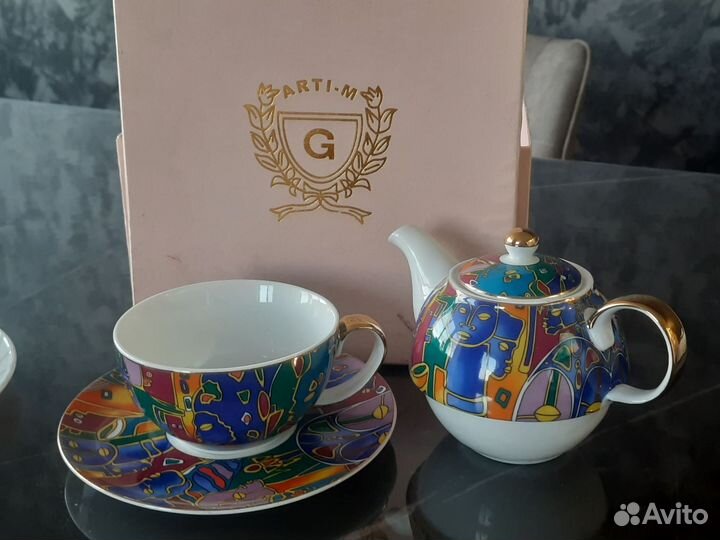 Набор чашки и блюдца, пиала, чайник завароч. СССР