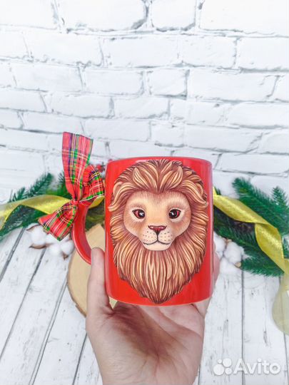 Львенок. Декор кружки из полимерной глины