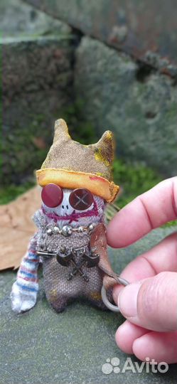 Брошь винтаж лëн