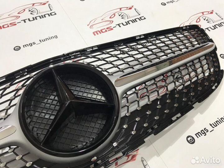 Решетка CLS W218 Diamond Silver Черная звезда