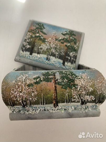 Шкатулка из натурального камня для украшений