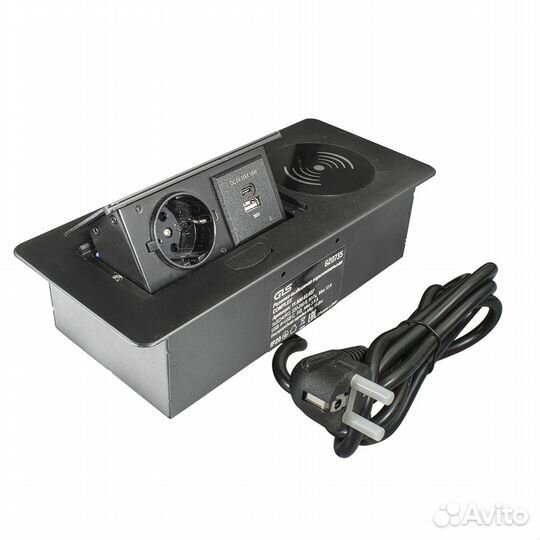 Розетка выдвижная горизонтальная, беспроводная зар