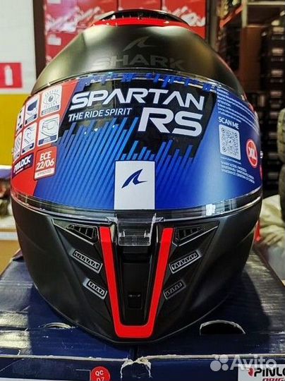 Мотошлем shark Spartan RS Black/Red XL