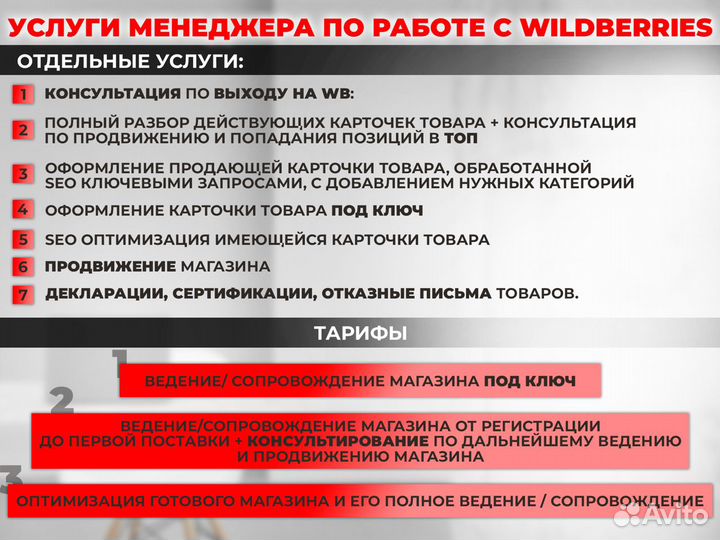 Наставничество по Wildberries/Услуги менеджера WB