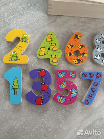 Детская мгра развивающая пазлы цифры elc