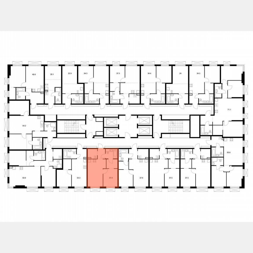 1-к. квартира, 37,4 м², 13/30 эт.
