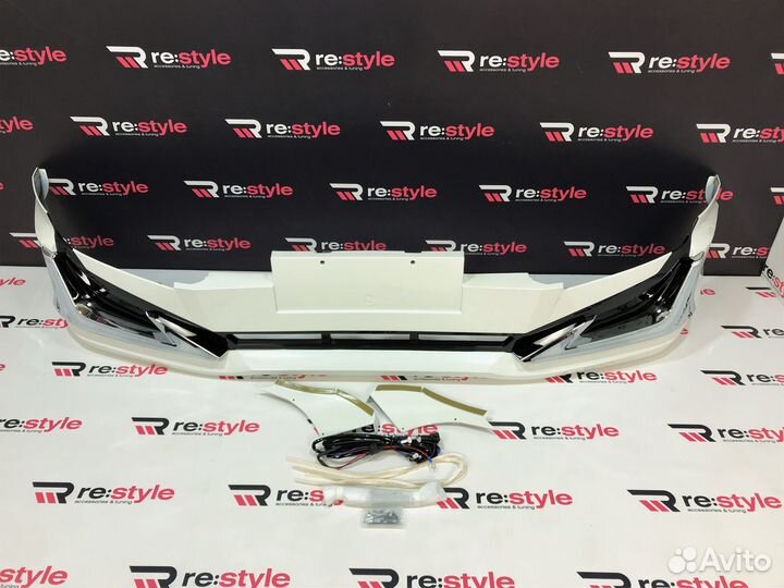 Губа передняя Prado 120 Стиль Modellista LED