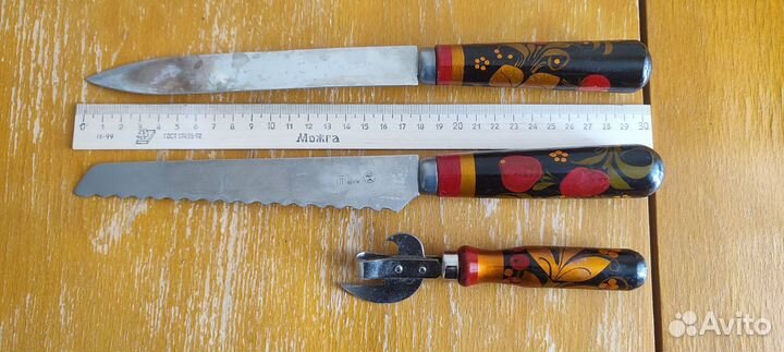 Набор кухонных ножей СССР хохлома