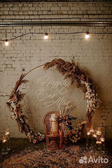 Свадебное оформление, стойки с сухоцветами