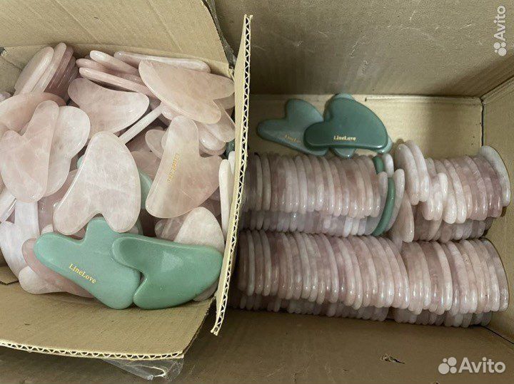 Скребок гуаша из натурального камня для массажа