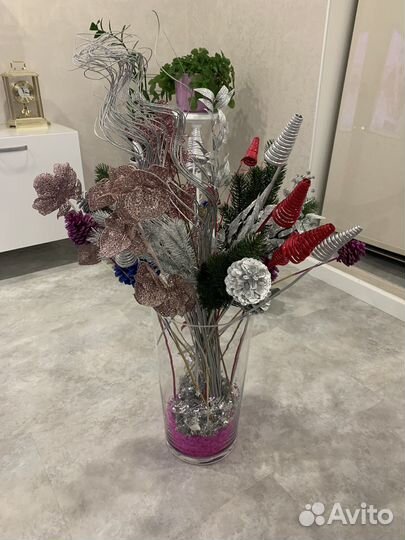 Букет новогодний с вазой Икея