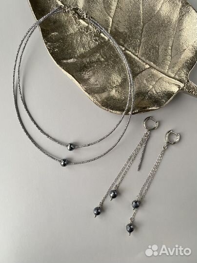 Чокер из гематита