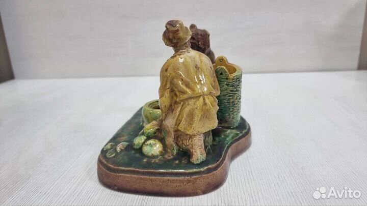 Редкость Старая гжель чернильница Вершки Корешки