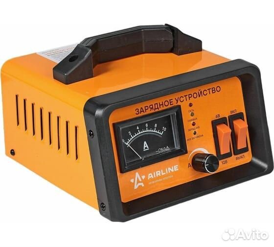 Зарядное устройство 0-10А 6В/12В, амперметр, ручна