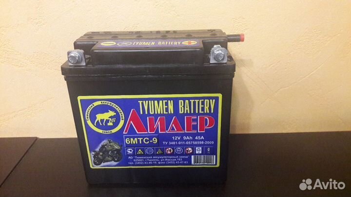 Аккумулятор Лидер Тюмень 12 вольт.Новый