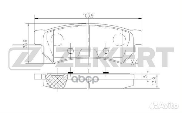 Колодки торм. диск. задн. Chevrolet Lacetti (J2