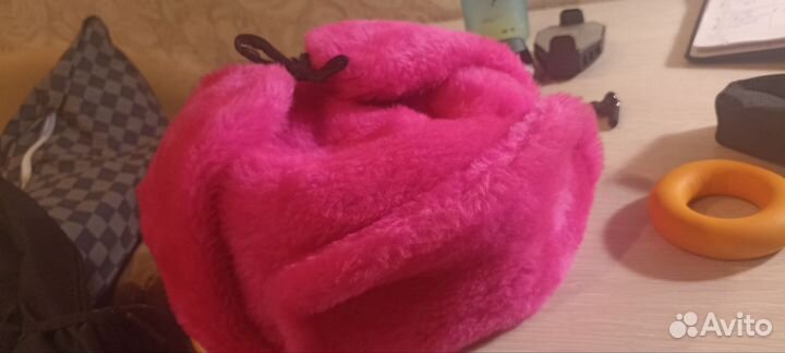 Шапка - ушанка розовая иссккственный мех