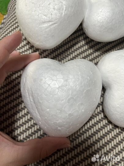 Сердца пенопласт новые 6 шт