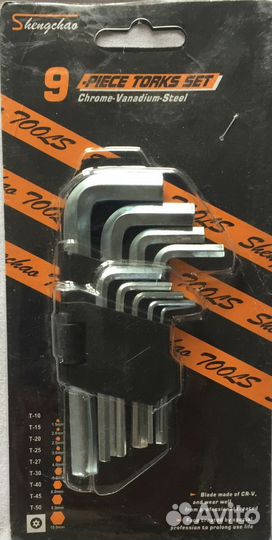 Набор шестигранников 9пр короткие A-2002 (уп.72шт)