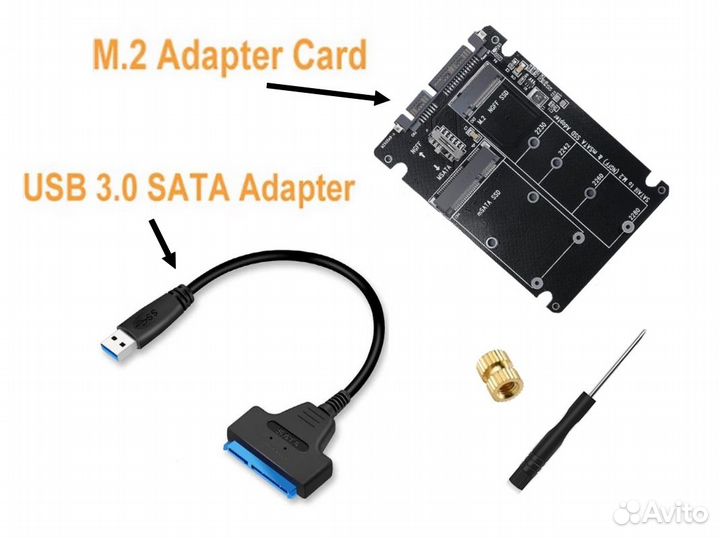 M.2 ngff + msata SSD адаптер в SATA III