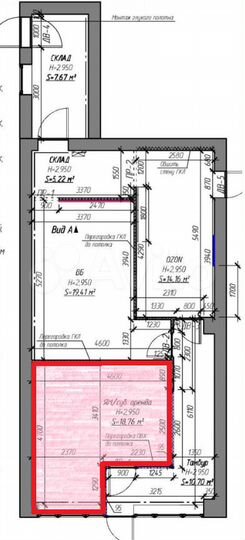 Свободного назначения, 19 м²