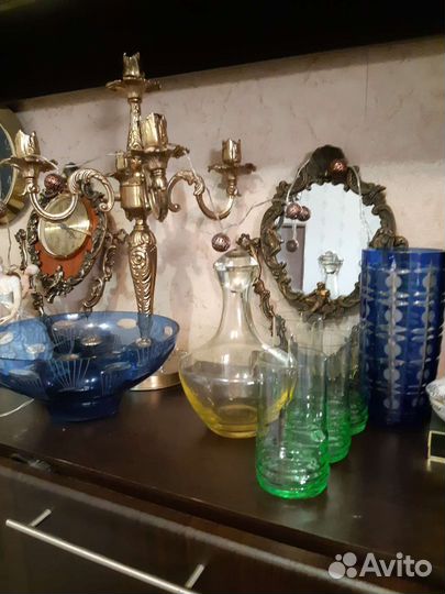 Посуда цветное стекло времен СССР