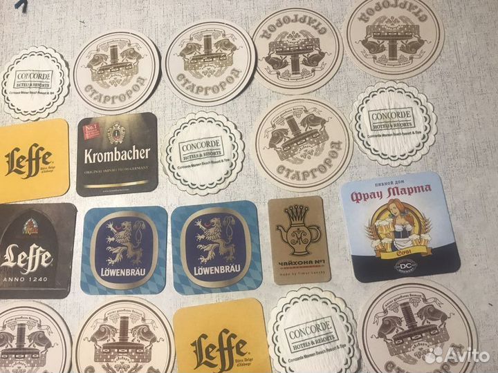 Подставка под пивные кружки из ресторана- картон