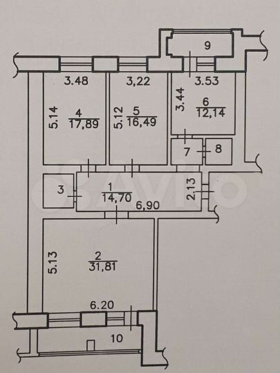 3-к. квартира, 101,1 м², 4/9 эт.