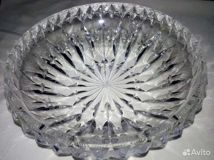 Хрустальный салатник(Чехословакия)