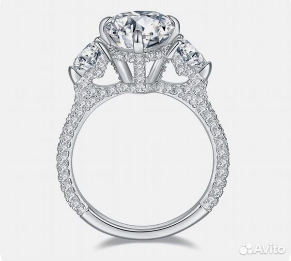 Муассанит капля груша идеал кольцо серьги