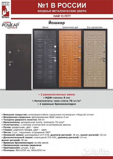 Входная дверь Йошкар Венге, Золотистый дуб, Ель