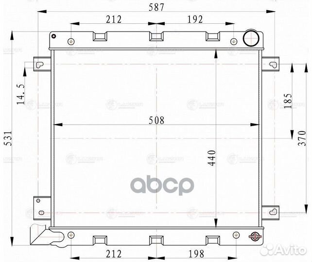 Радиатор охл.алюм.несборный ГАЗель-Бизнес Cummins