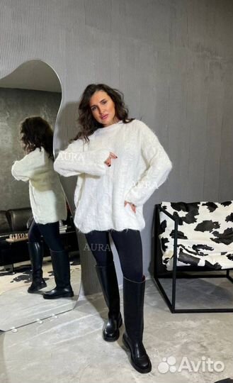 Свитер удлиненный женский оверсайз