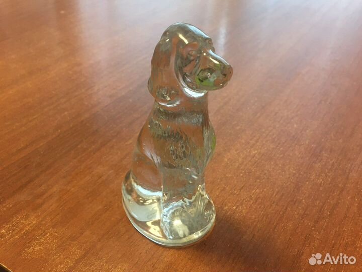 Стеклянные фигурки кошка собака морской котик