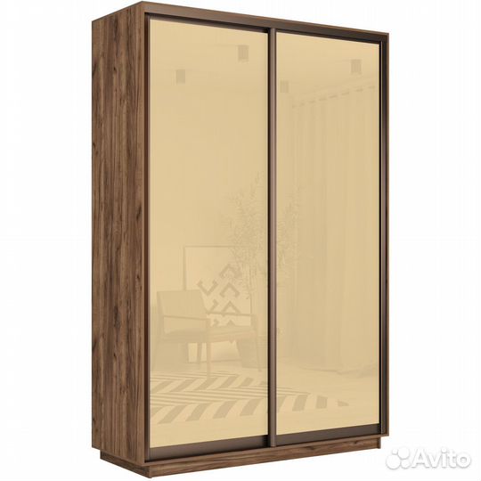 Шкаф-купе 2-дверный шкаф Оптим Двери Стекло Бежево