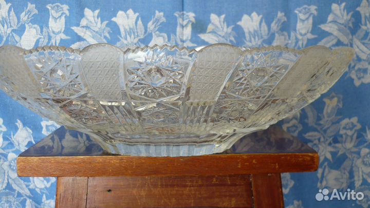Ладья для фруктов хрустальная