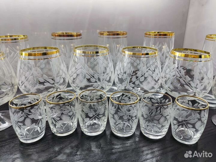 Набор бокалов Богемия (Bohemia) с позолотой