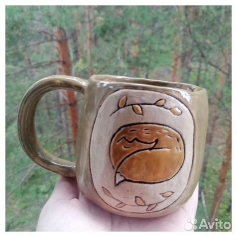 Кружка авторская Лисичка беж