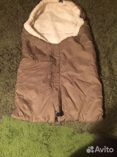 Конверт для коляски, санок на овчине