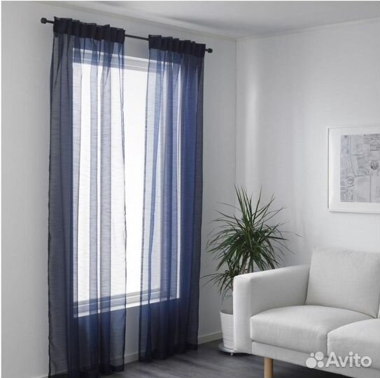 Гардины Гертруд икеа темно-синий