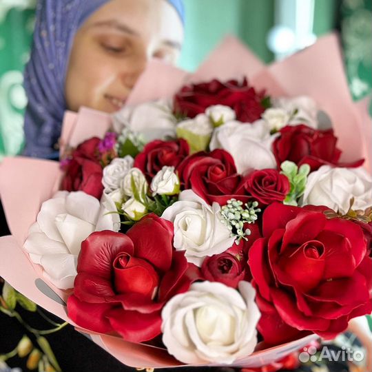 Букет из мыльных роз