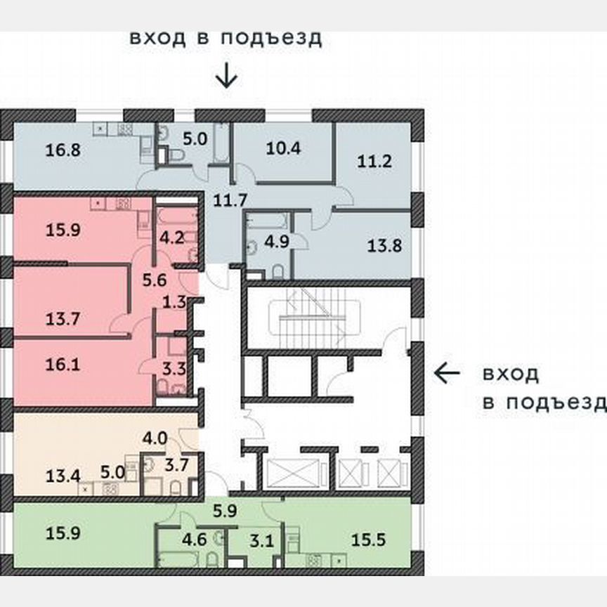 3-к. квартира, 73,7 м², 2/19 эт.